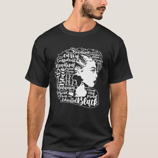 Black Woman Afro Black Pride Black History Month T-shirt (Voorkant)
