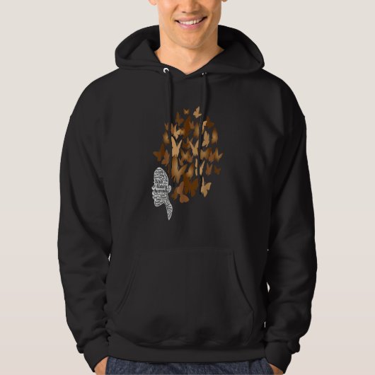 Black Woman Afro Butterfly Cool Black History Mont Hoodie (Voorkant)