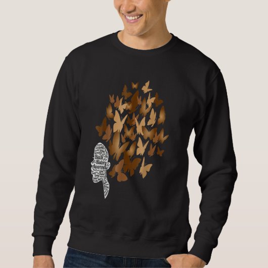 Black Woman Afro Butterfly Cool Black History Mont Trui (Voorkant)