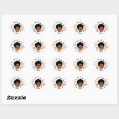 Black Woman Afro Girl-offertes op maat Ronde Sticker (Vel)