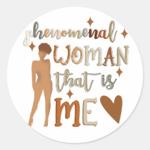 Black Woman Afro Girl Ronde Sticker
