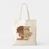 Black Woman Afro Girl Tote Bag (Achterkant)