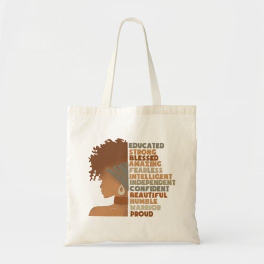 Black Woman Afro Girl Tote Bag (Voorkant)