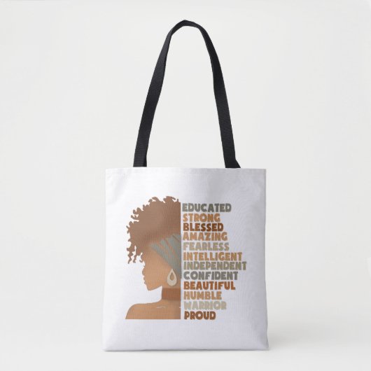 Black Woman Afro Girl Tote Bag (Voorkant)