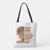 Black Woman Afro Girl Tote Bag (Achterkant)