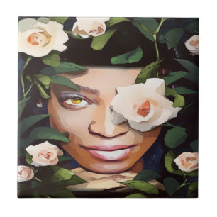 Black Woman Art-keramische Tegel Tegeltje