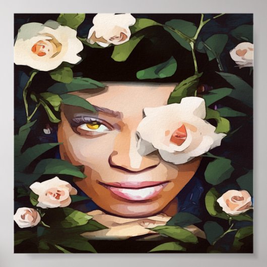 Black Woman Art Poster (Voorkant)