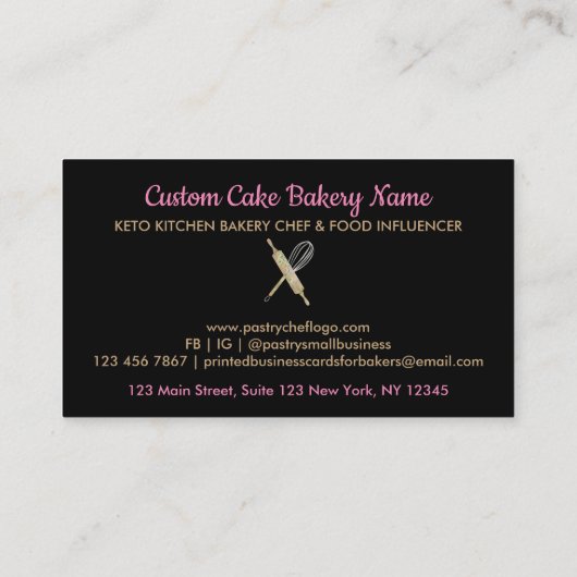 Black Woman Bakery Chef Rustic Homemade Visitekaartje (Achterkant)