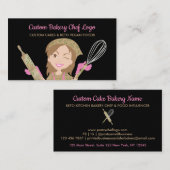Black Woman Bakery Chef Rustic Homemade Visitekaartje (Voorkant / Achterkant)