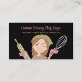 Black Woman Bakery Chef Rustic Homemade Visitekaartje (Voorkant)