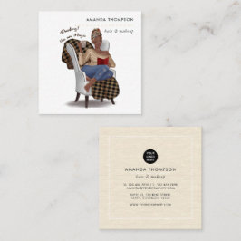 Black Woman Beauty Mode Square Visitekaartje