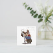 Black Woman Beauty Mode Square Visitekaartje (Staand voorkant)