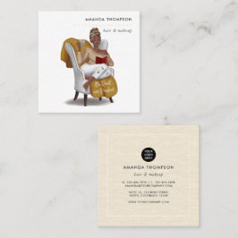 Black Woman Beauty-Mode Vierkante Visitekaartje