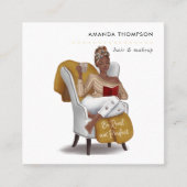 Black Woman Beauty-Mode Vierkante Visitekaartje (Voorkant)