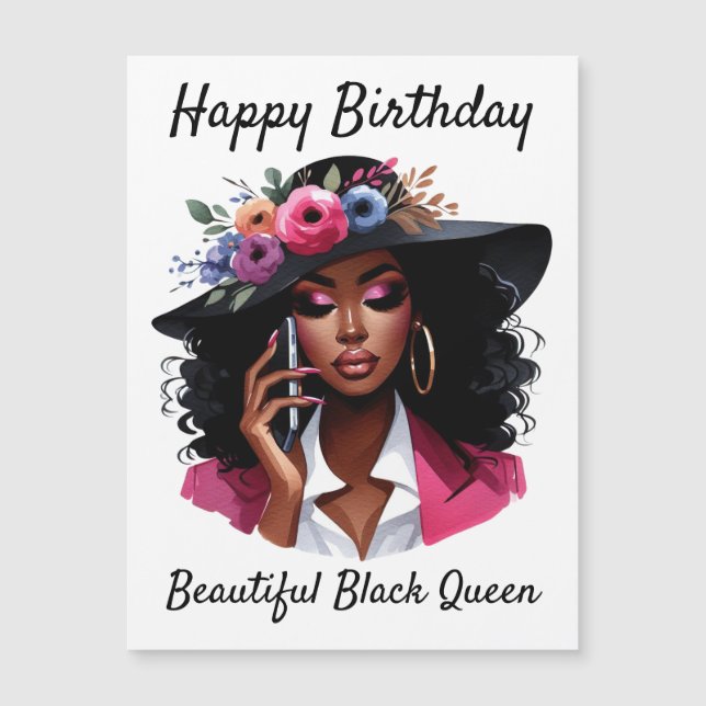 Black woman birthday card (Voorkant)