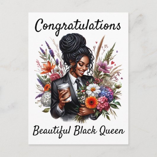 Black woman birthday card feestdagenkaart (Voorkant)
