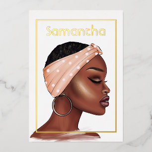 Black Woman Birthday Party Folie Uitnodiging