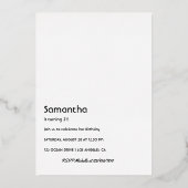 Black Woman Birthday Party Folie Uitnodiging (Achterkant)