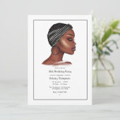 Black Woman Birthday Party Kaart (Staand voorkant)