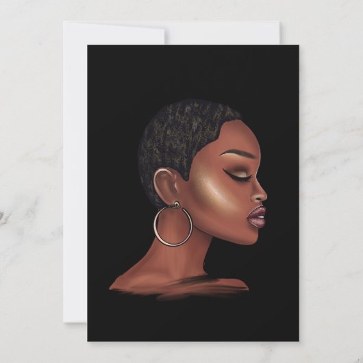 Black Woman Birthday Party Kaart (Achterkant)