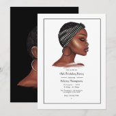 Black Woman Birthday Party Kaart (Voorkant / Achterkant)
