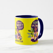 Black Woman Crazy Plant Lady, Home Sweet Home Mok (Voorkant rechts)