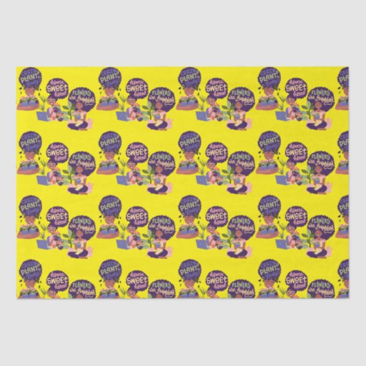 Black Woman Crazy Plant Lady, Home Sweet Home Tissuepapier (Voorkant)