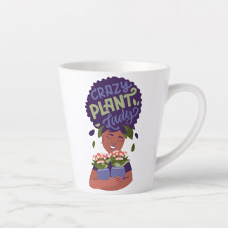 Black Woman Crazy Plant Lady, Hugging Planten Latte Mok