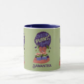 Black Woman Crazy Plant Lady, Hugging Planten Mok (Midden)