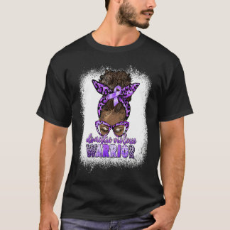 Black Woman Domestic Violent Warrior Afro Messy B T-shirt