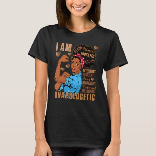 Black Woman Educated Intelligent Resilient Powerfu T-shirt (Voorkant)