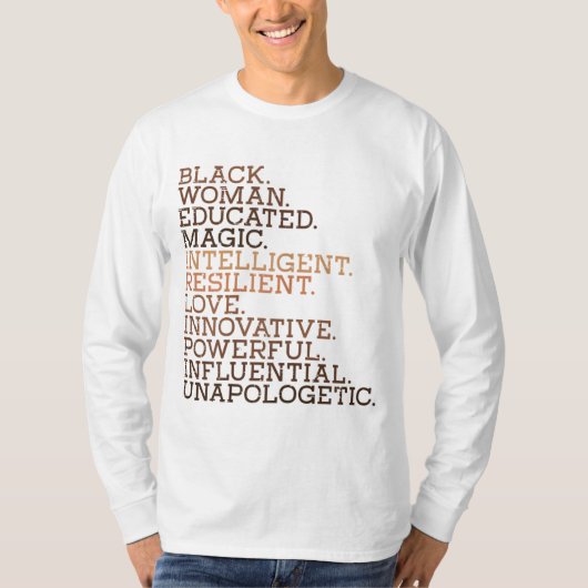 Black Woman Educated Magic BHM African History Mel T-shirt (Voorkant)