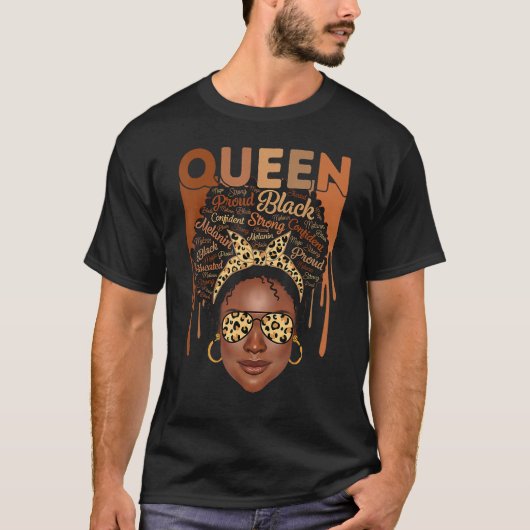 Black Woman Educated Strong Melanin Queen African  T-shirt (Voorkant)