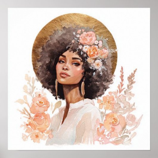 Black Woman Empowerment Art Poster (Voorkant)