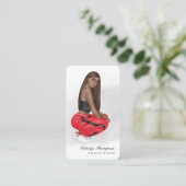 Black Woman Fitness Instructor Girl QR Code Visitekaartje (Staand voorkant)