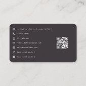 Black Woman Fitness Instructor Girl QR Code Visitekaartje (Achterkant)