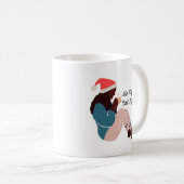 Black Woman geïllustreerd kerstkoffie-Mok Koffiemok (Voorkant rechts)