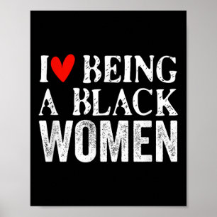 Black Woman Geschiedenis Maand Stijl Ik hou ervan Poster