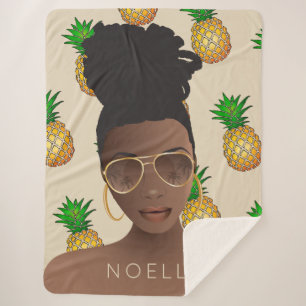 Black Woman, Gold Shades, ananananassenpatroon, be Sherpa Deken