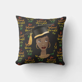 Black Woman Graduation Cap, ze dacht dat ze het ko Kussen