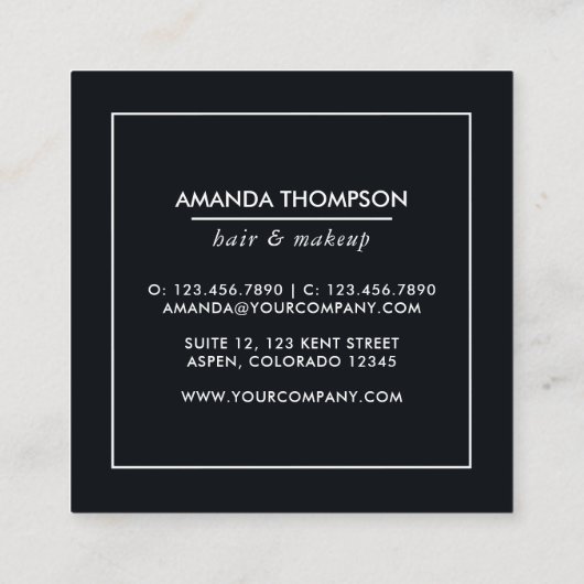 Black Woman Hair Stylist Vierkante Visitekaartje (Achterkant)