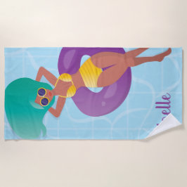 Black Woman in Lounge in Pool Strandlaken