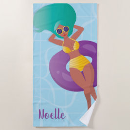 Black Woman in Lounge in Pool Strandlaken