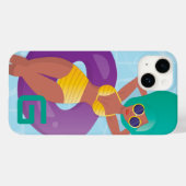 Black Woman in Lounge in Pool, Uw Initiaal Case-Mate iPhone Case (Achterkant (horizontaal))