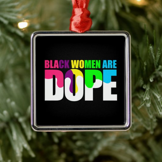 Black Woman is de zwarte geschiedenis Metalen Ornament (Boom)