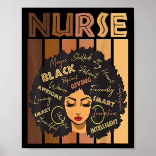 Black Woman Magic Afro Melanine Queen Black Geschi Poster