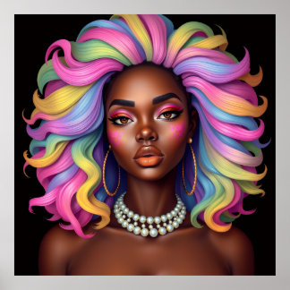 Black woman melanin sistas brown skin girls sista poster