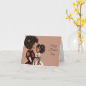 Black Woman Moederdag Greeting Kaart (Gele Bloem)