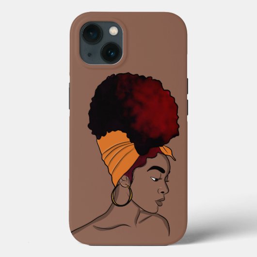Black Woman, Natural Beauty, Wrapped Hair Case-Mate iPhone Case (Achterkant)
