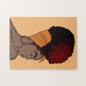 Black Woman, Natural Beauty, Wrapped Hair Legpuzzel (Horizontaal)